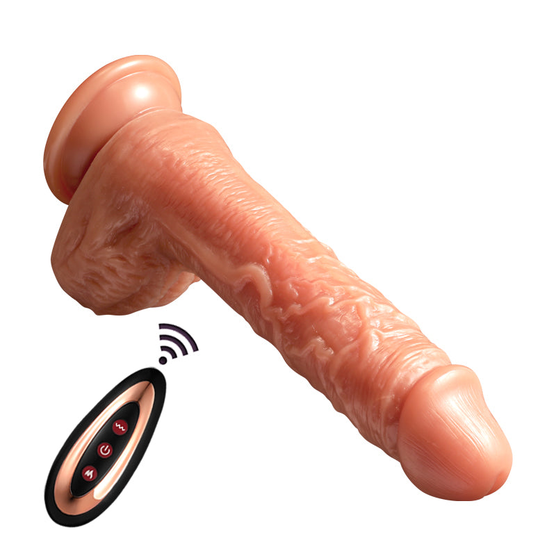Liquid Silicone Realistic Heated Thrusting & Vibrating Dildo with Remote