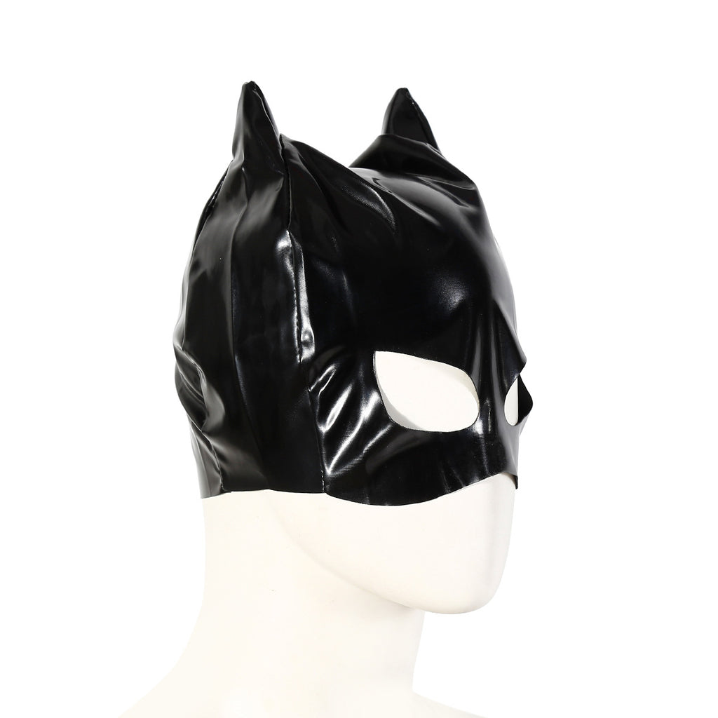 Black Glossy Cat-Ear Full Head Mask