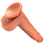 Liquid silicone long-stroke thrusting dildo, front view