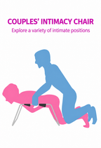 Illustration of couples’ intimacy chair in use with two adult silhouettes
