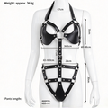 Black Cutout Harness Bodysuit with Ring Details