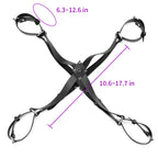 Harness size diagram showing arm-band circumference 6.3 to 12.6 inches and strap length 10.6 to 17.7 inches