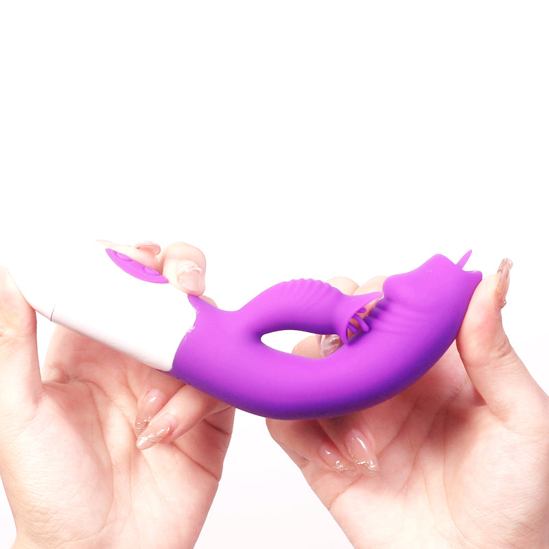 Ultra-Flexible Dual-Action Tongue Vibrator with 7 Modes & USB Charging