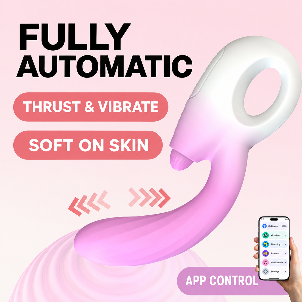 Smart App-Controlled Dual-Action Thrusting Vibrator