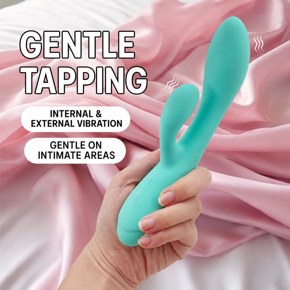 Dual-Stimulation Liquid Silicone  Vibrator - 10 Modes & IPX7 Waterproof