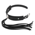 Back view of black adjustable collar and detachable tassel