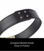 Black PU leather adjustable strap with compact button studs