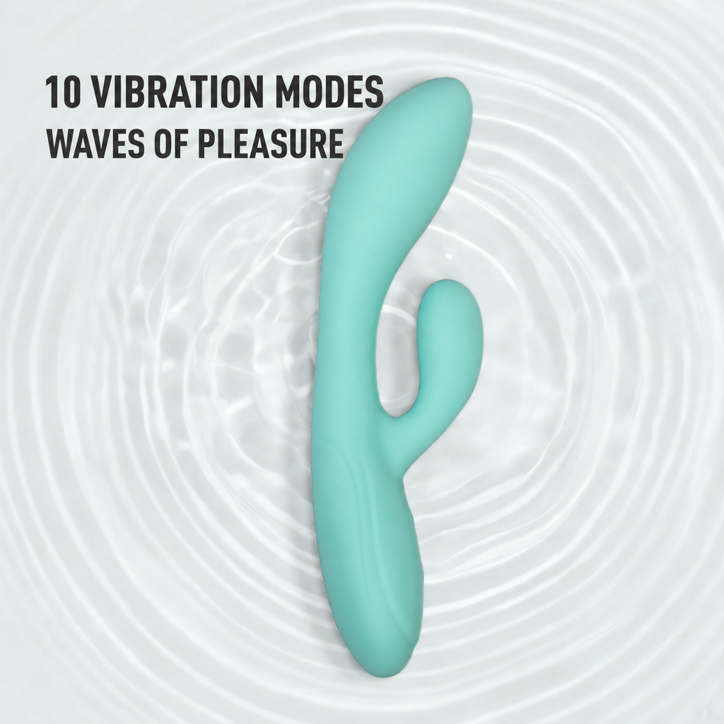 Dual-Stimulation Liquid Silicone  Vibrator - 10 Modes & IPX7 Waterproof