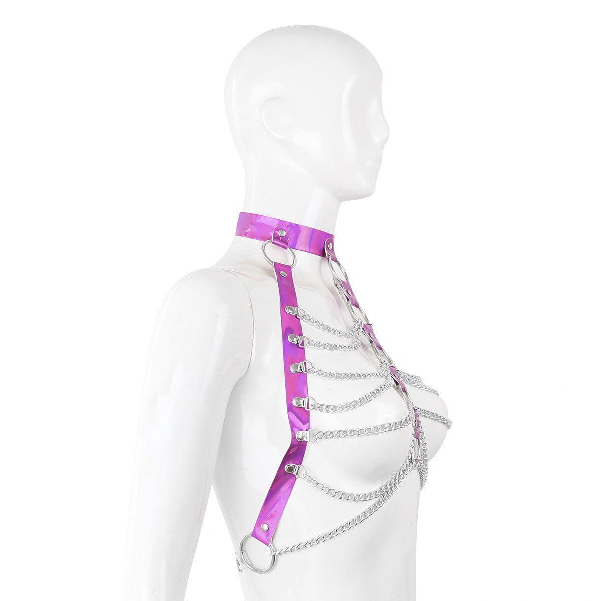 Size guide showing collar length 42.5 cm and adjustable neck fit 33.5 to 41.5 cm
