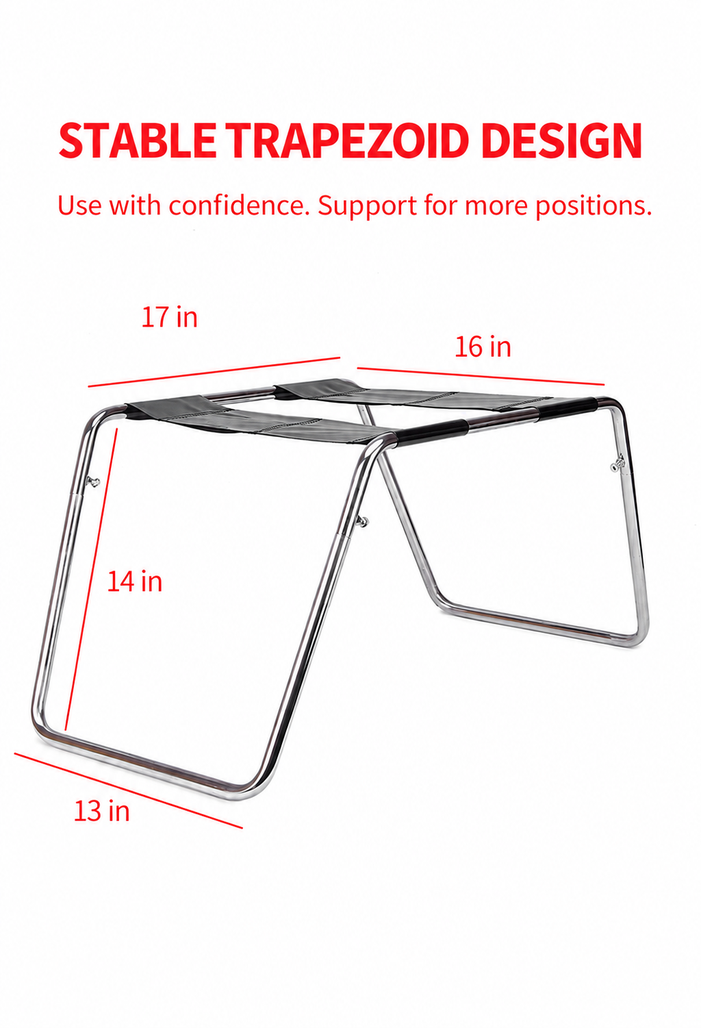 Close-up of securing screw on couples’ intimacy chair frame