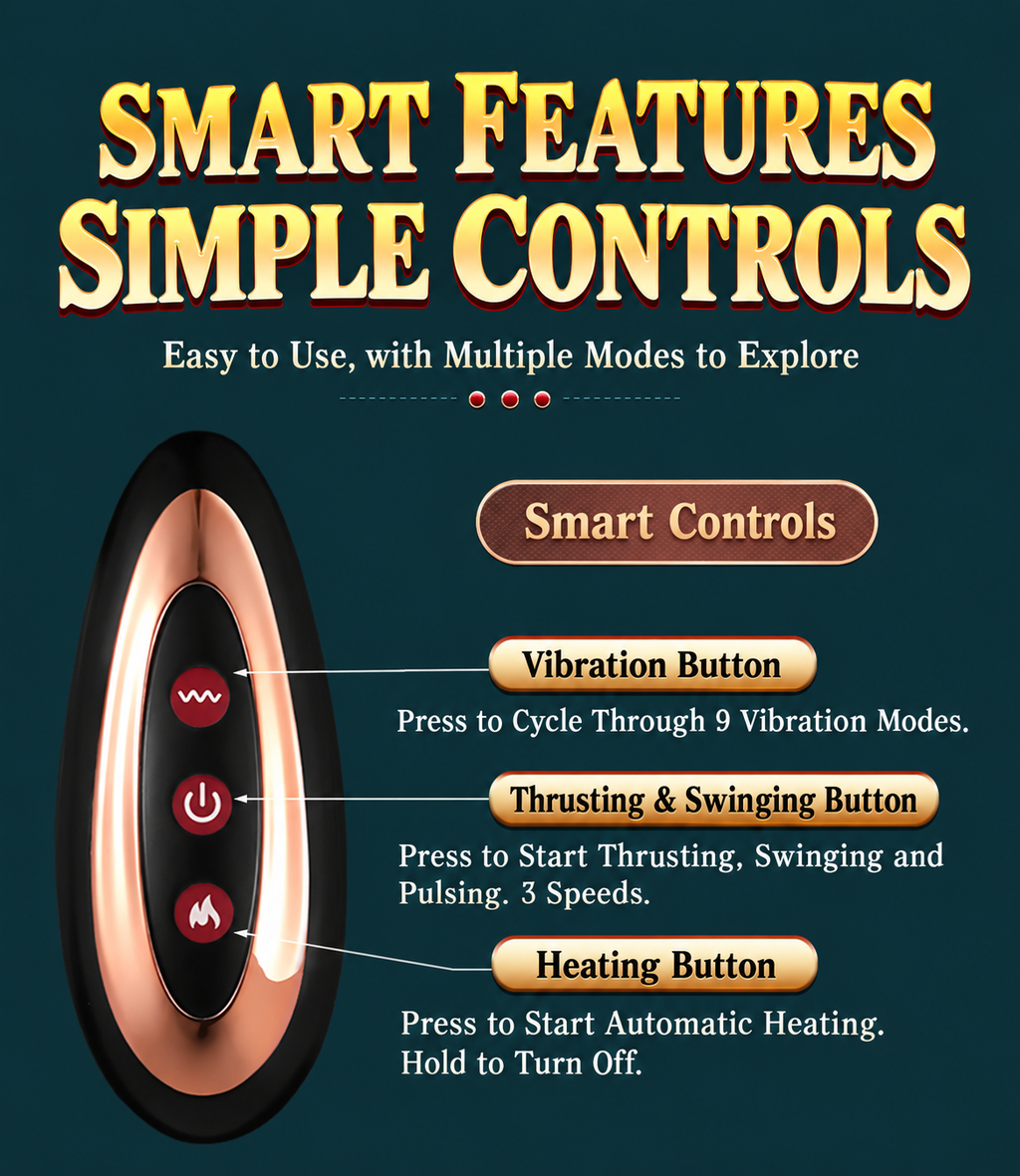 Liquid Silicone Realistic Heated Thrusting & Vibrating Dildo with Remote