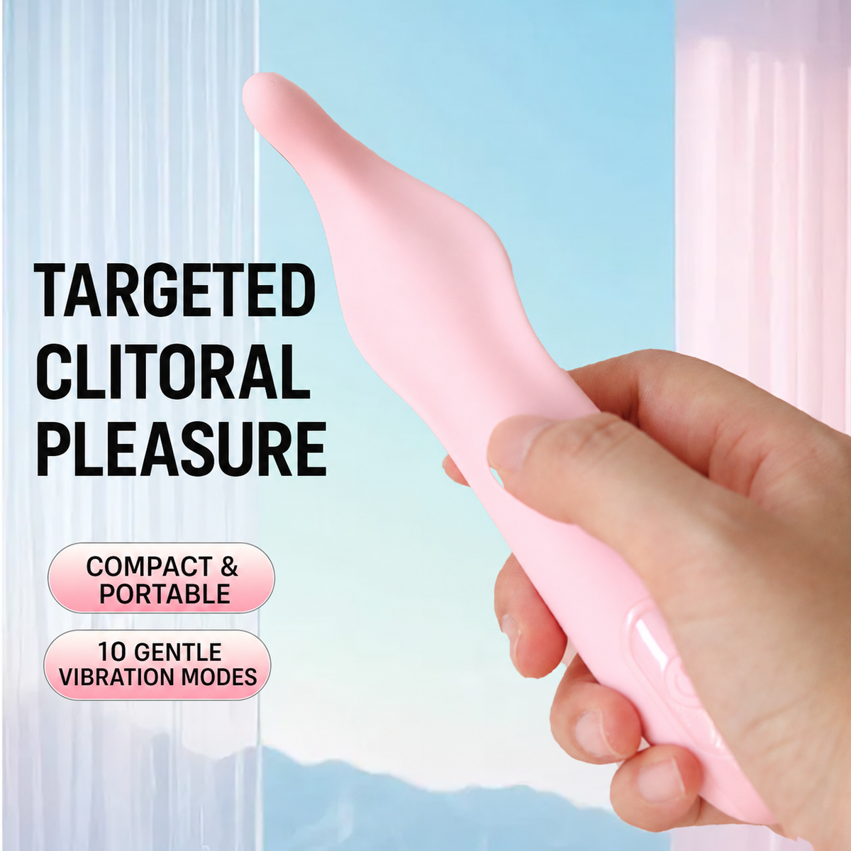 Ergonomic Pinpoint Clitoral & C-Spot Vibrator - 10 Modes Waterproof Wand