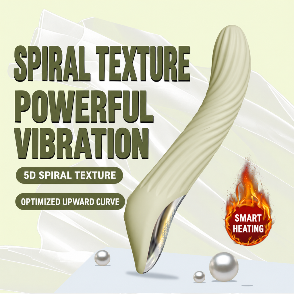 5D Spiral Heated Silicone Vibrator - 39°C Warming & 8 Modes