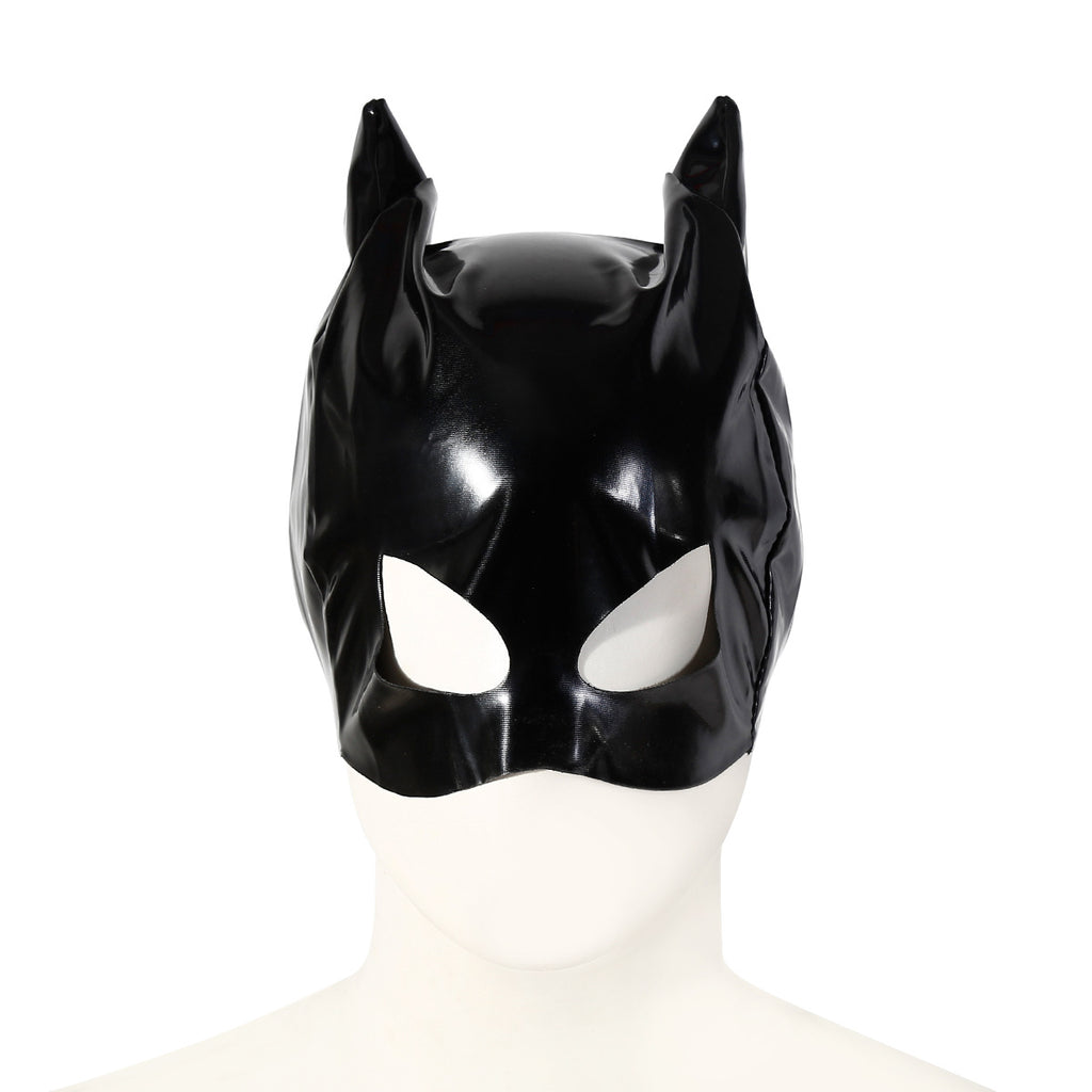 Black Glossy Cat-Ear Full Head Mask