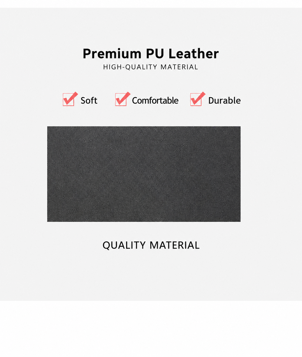Close-up of soft durable premium black PU leather material