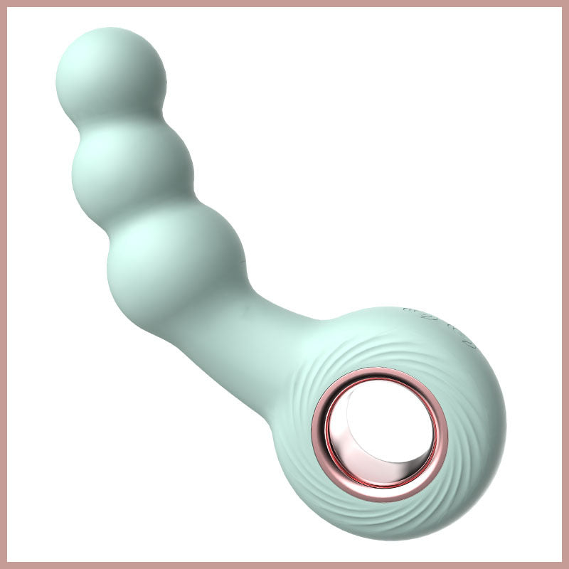 Marshmallow Beaded Flexible Silicone Anal Massager in Purple