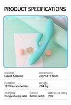 Dual-Stimulation Liquid Silicone  Vibrator - 10 Modes & IPX7 Waterproof