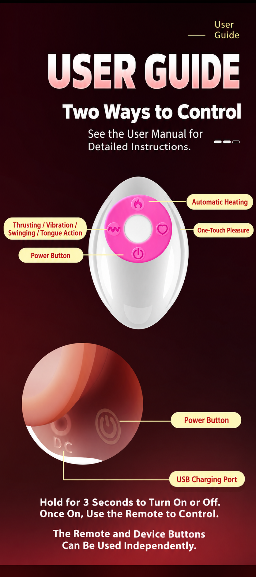 Realistic Heated Thrusting & Swinging Vibrating Dildo with Tongue & Remote