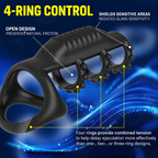 App-Controlled 4-Ring Vibrating Cock Ring - 9 Modes Delay Trainer