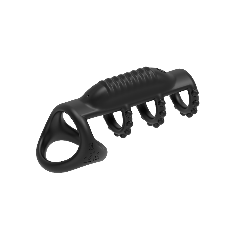 App-Controlled 4-Ring Vibrating Cock Ring - 9 Modes Delay Trainer