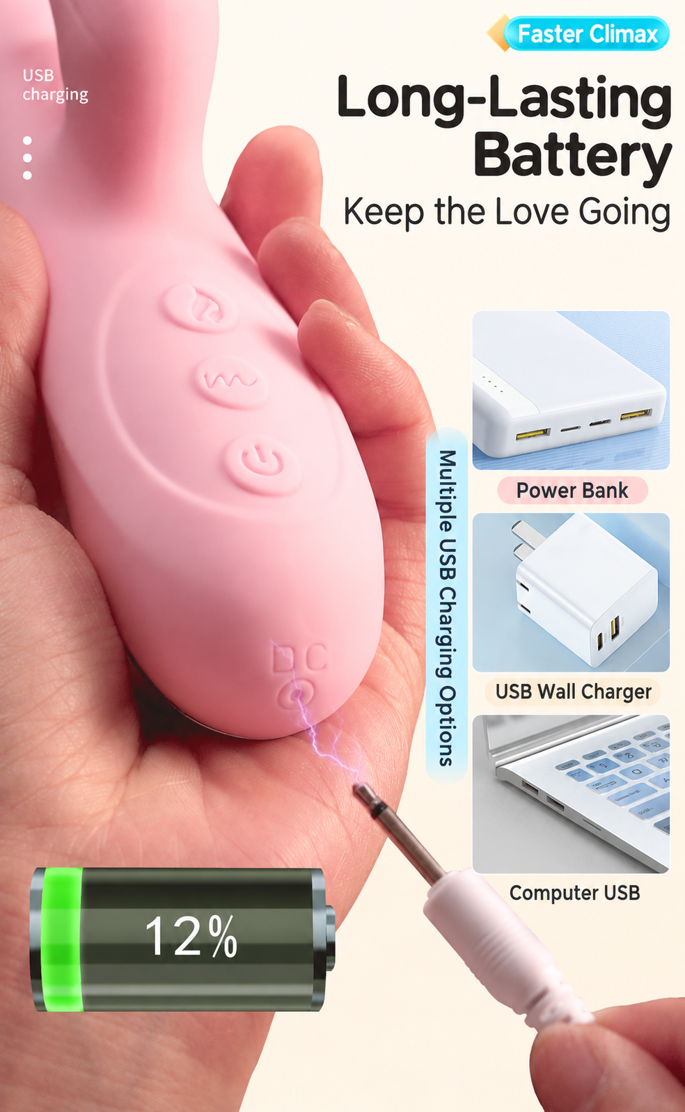 Fairy Wand Pink Heated Thrusting Vibrator