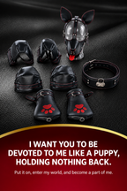 PU Leather Puppy Play Set with Hood, Paw Mitts & Pads