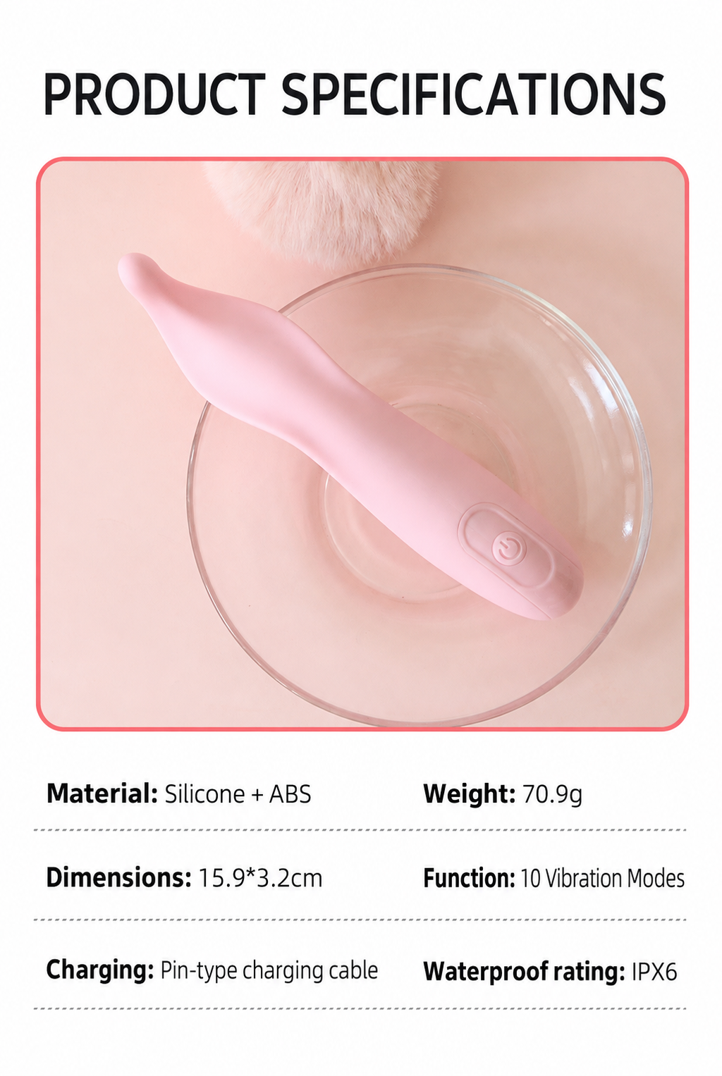 Ergonomic Pinpoint Clitoral & C-Spot Vibrator - 10 Modes Waterproof Wand