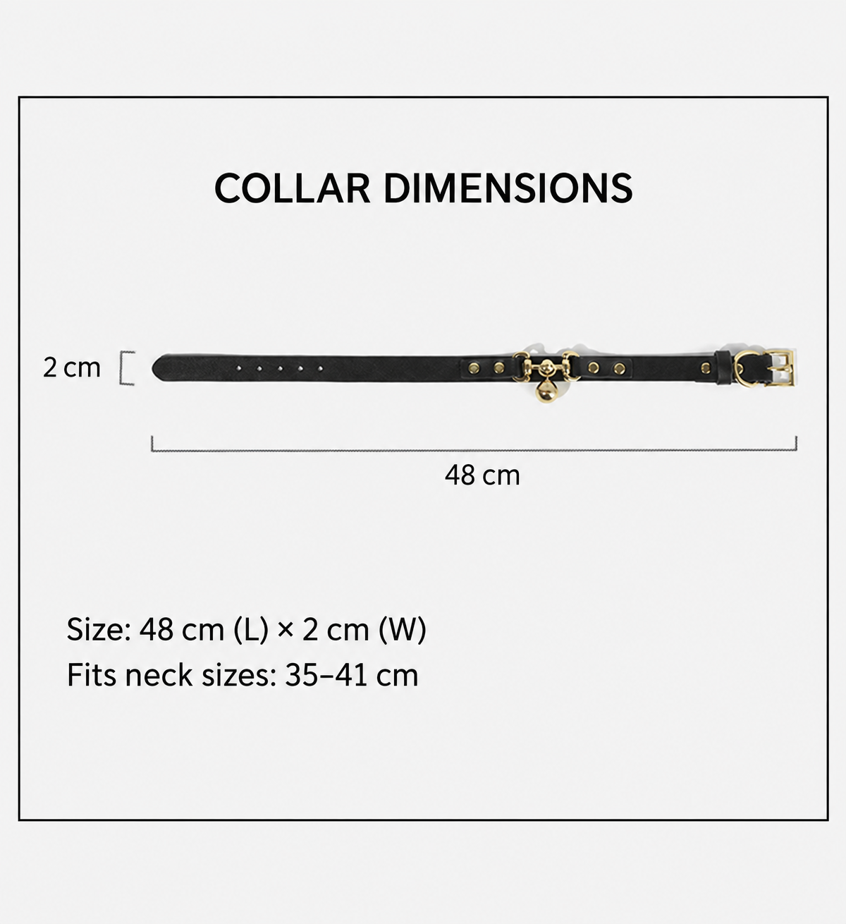 Black, red and pink bell collars with gold-tone hardware shown together