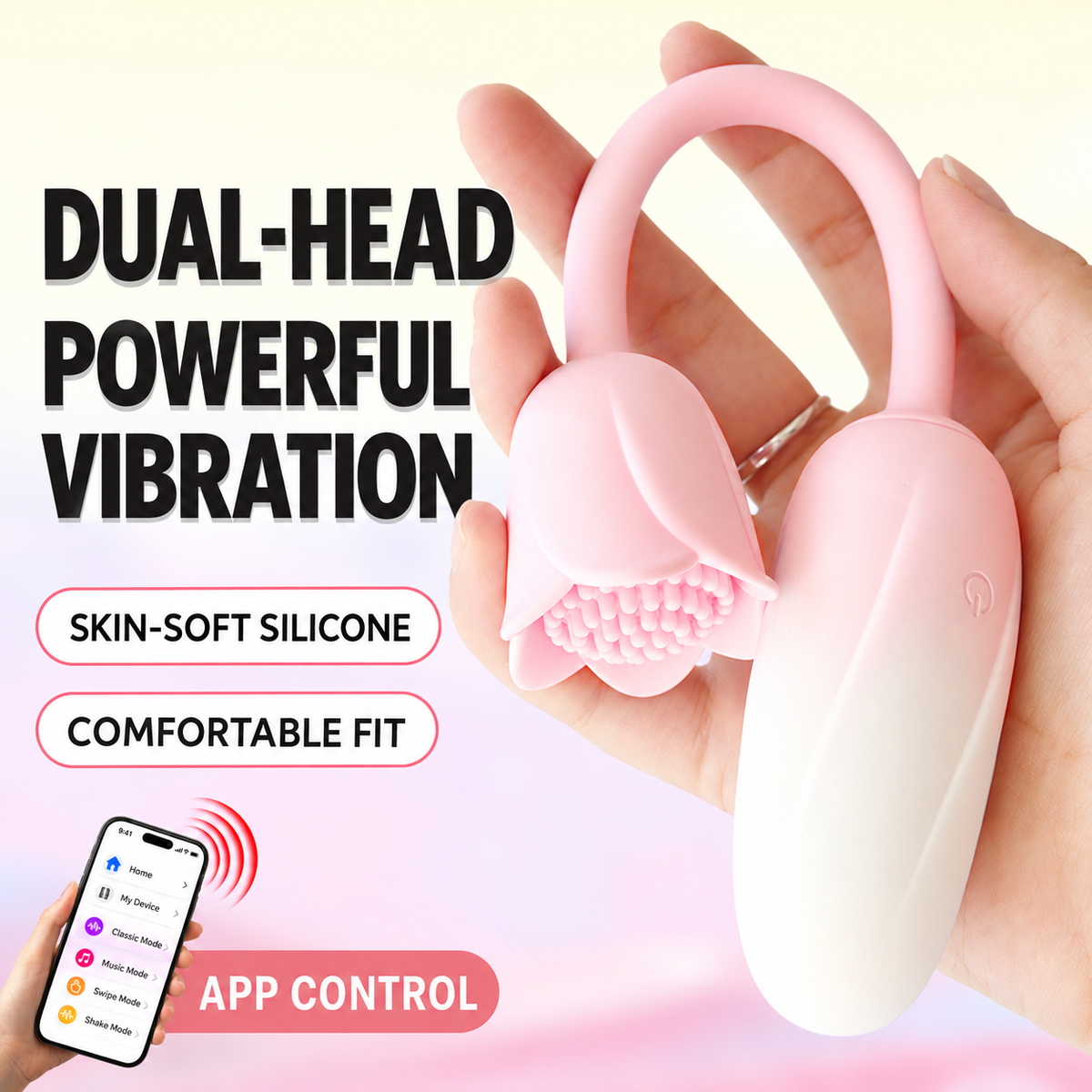 Smart Tulip Dual-Head App-Controlled Vibrator