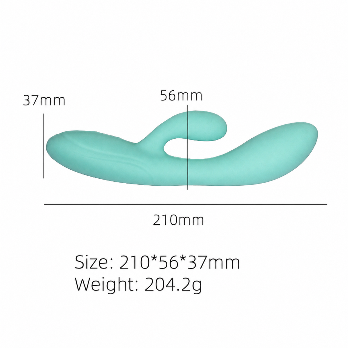 Dual-Stimulation Liquid Silicone  Vibrator - 10 Modes & IPX7 Waterproof