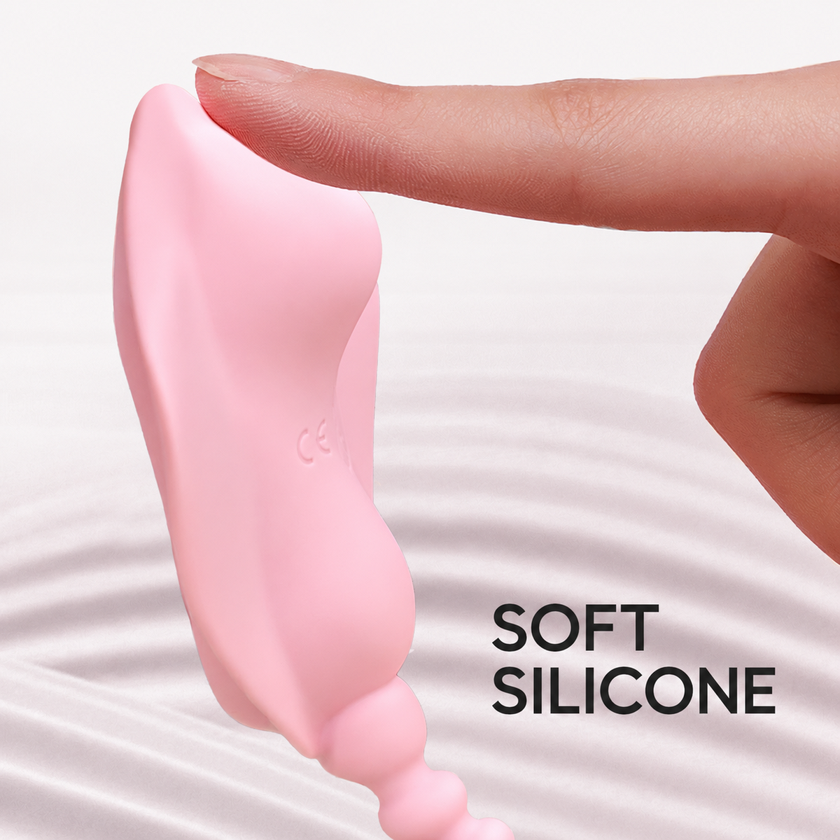 Discreet Wearable Silicone Vibrator with Beaded Tail