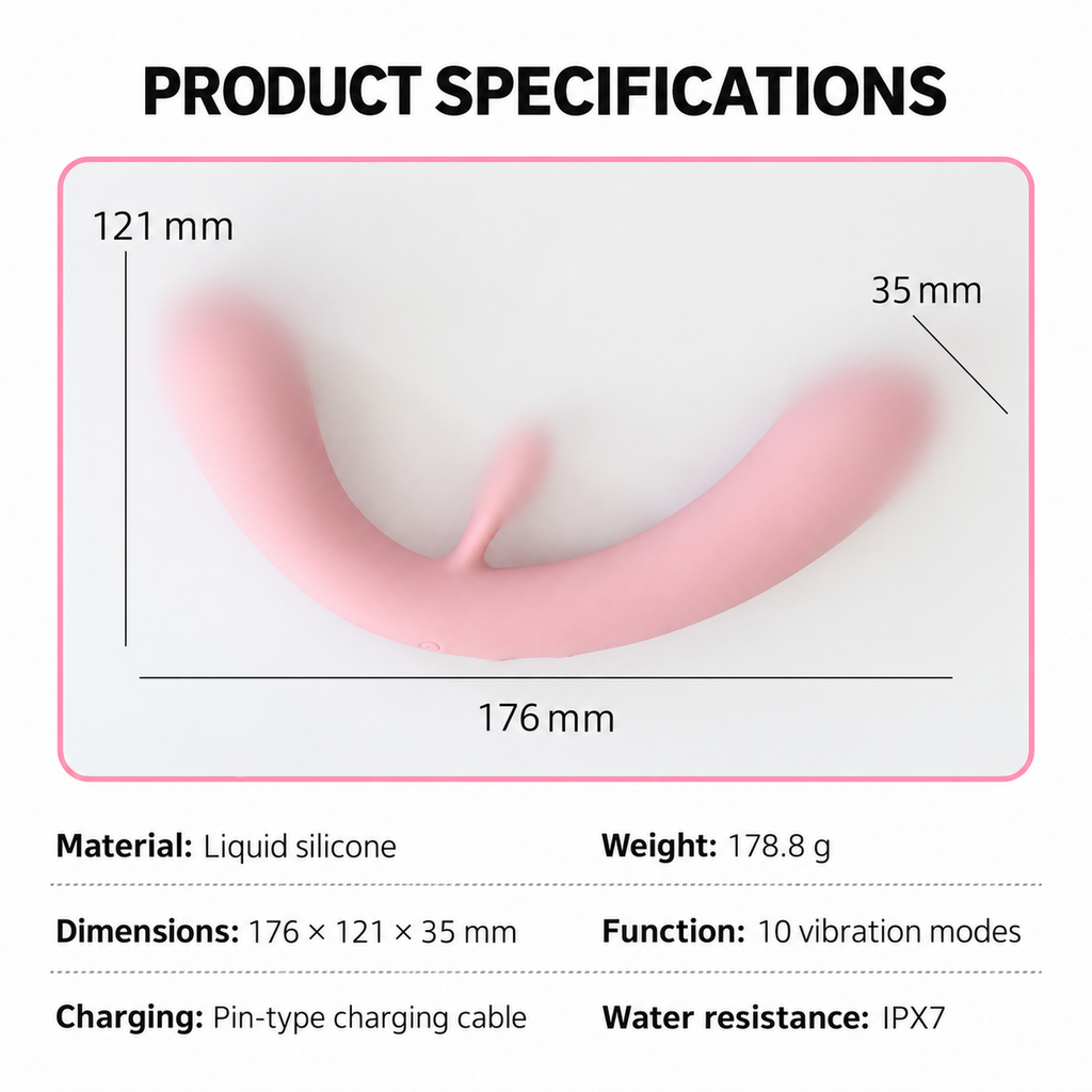 Premium Dual-Motor Liquid Silicone Vibrator - 10 Modes & IPX7 Waterproof