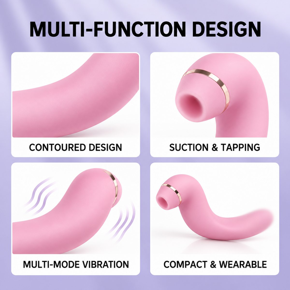 Wearable Dual Stimulation Vibrator | Suction, Tapping & Heating