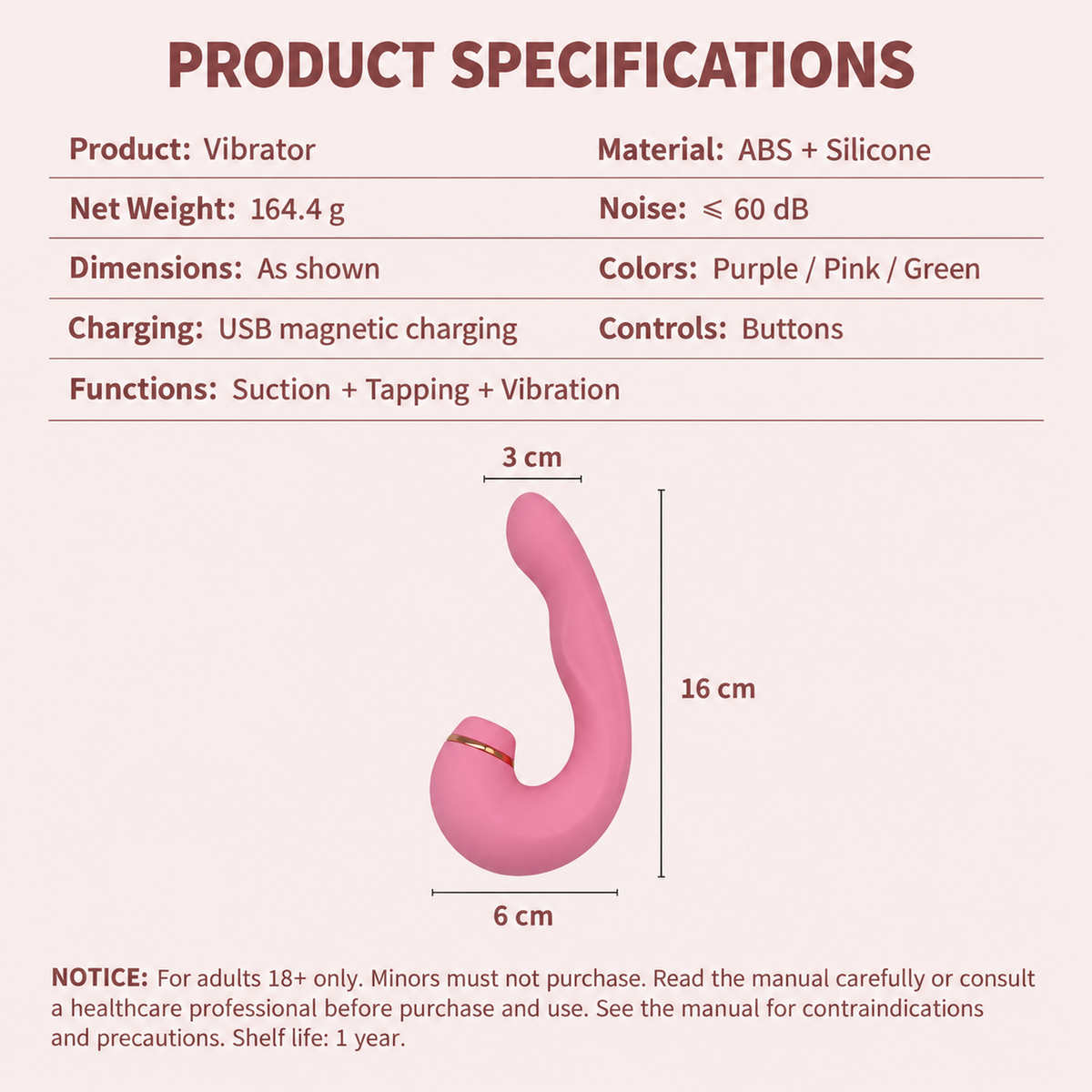 Wearable Dual Stimulation Vibrator | Suction, Tapping & Heating