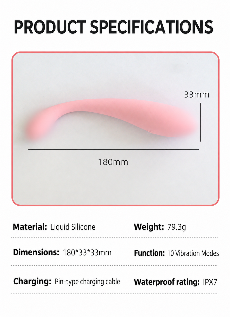 Ultra-Flexible Liquid Silicone Vibrator - 10 Modes & IPX7 Waterproof